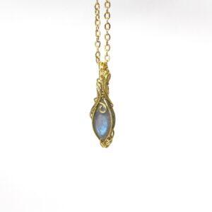 Gioiello Sartoriale: ciondolo Specchio, con Labradorite in ottone