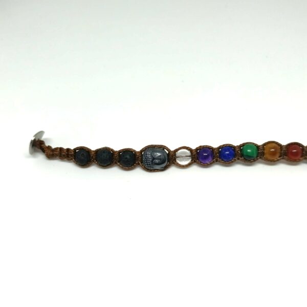 bracciale buddhabrà piccolo con cordino e pietre naturali dei 7 chakra con ematite naturale