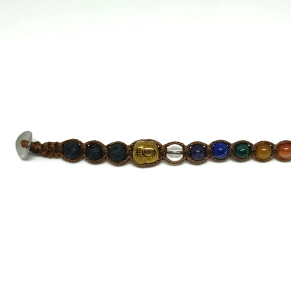 bracciale buddhabrà piccolo con cordino e pietre naturali dei 7 chakra con ematite dorata