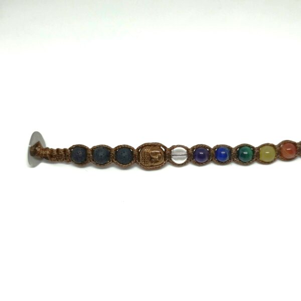 bracciale buddhabrà piccolo con cordino e pietre naturali dei 7 chakra con ematite ramata