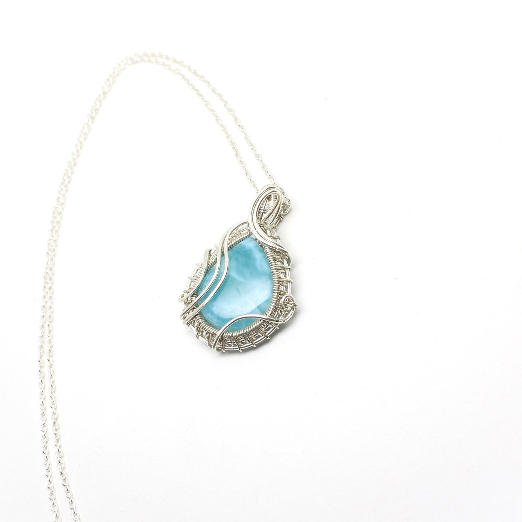 Ciondolo sartoriale con Larimar in argento