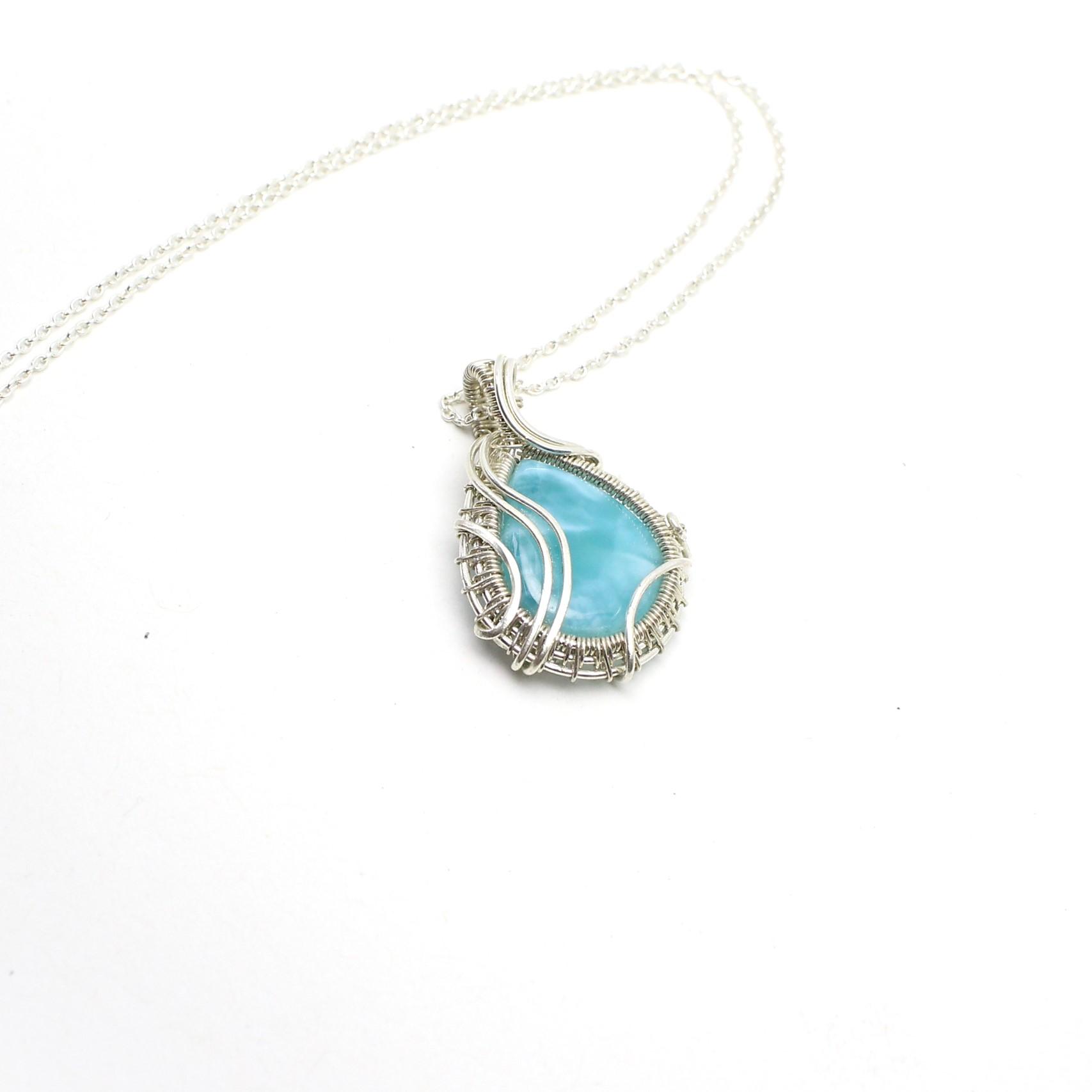 Ciondolo sartoriale con Larimar in argento