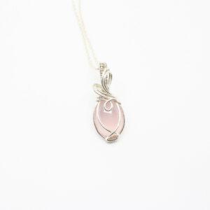 Gioiello Sartoriale: Ciondolo Ninfa con Quarzo rosa in argento