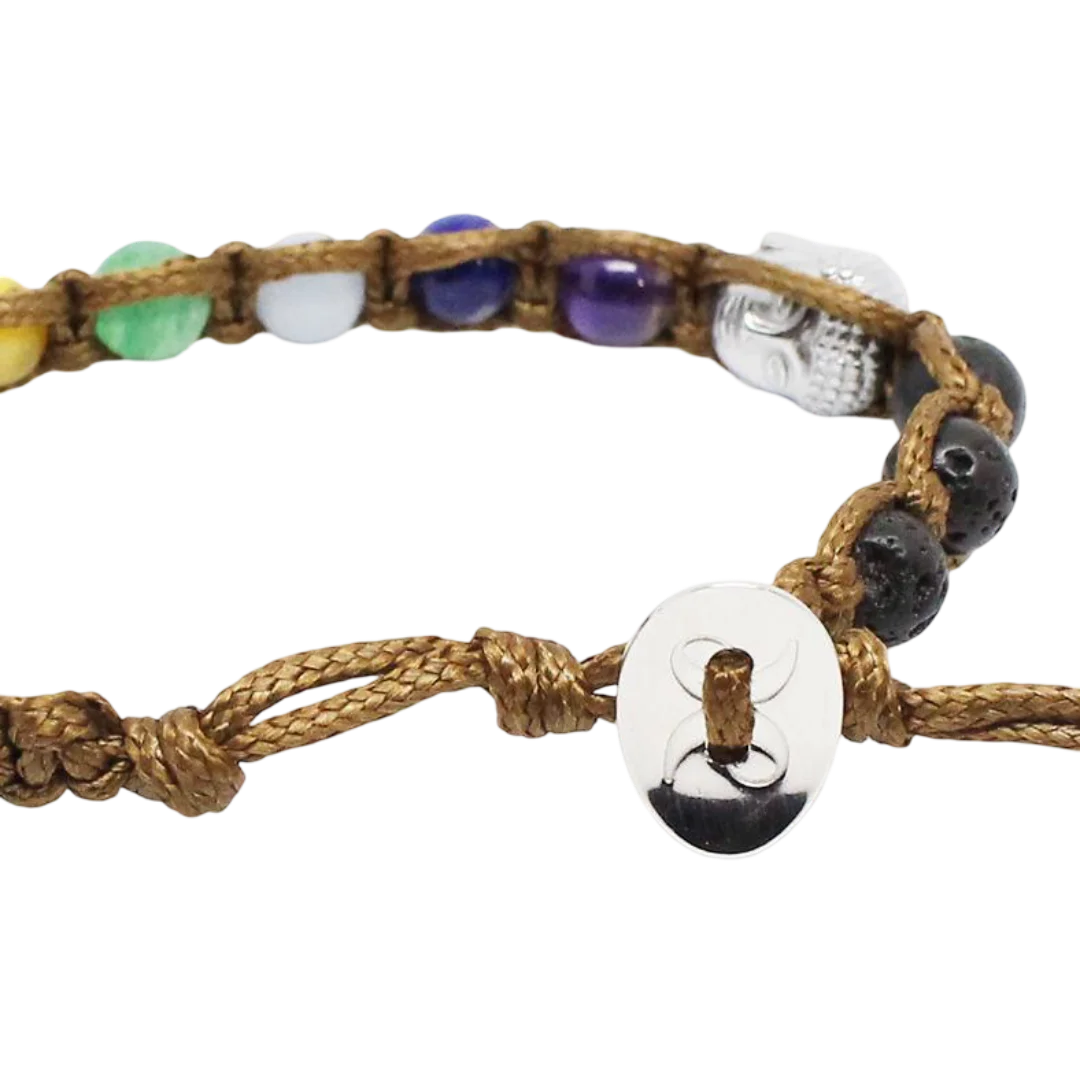 Dettaglio delle pietre del Buddhabrà 7 chakra su sfondo trasparente