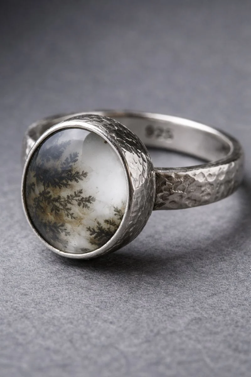 Dettaglio di lavorazione artigianale in argento 925: montatura rifinita a mano