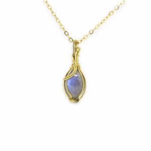 ciondolo sartoriale Ellis con Labradorite in ottone